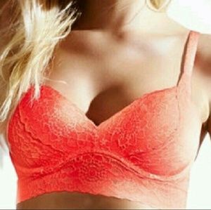 VS Pink Coral Lace Push up Razorback Size- Small